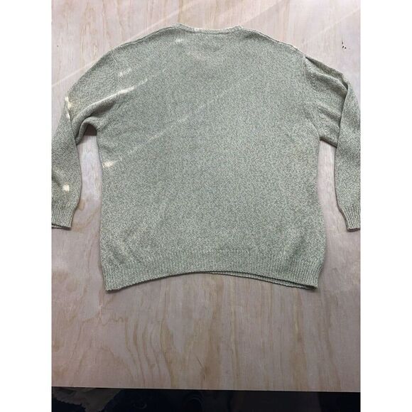 Scott Barber Sweater Made In Italy Cashmere Wool Silk Blend XL Beige V Neck - Picture 4 of 6